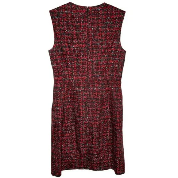 Nanette Lepore Colette Fit/Flare Dress Cotton/Silk/Leather - Black/Red/Aqua - 6 - Picture 5 of 11